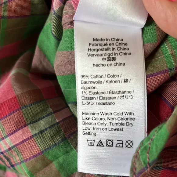 J.Crew Classic-fit popover in crinkle plaid size 8 - Picture 8 of 8